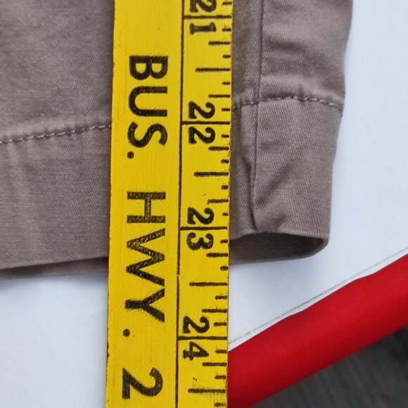 Loft Outlet pants original crop flat front casual / business casual tan size 10 - Picture 11 of 12